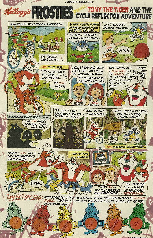 1988 Frosties Tony Tiger & Bike Reflector Adventure (betr)