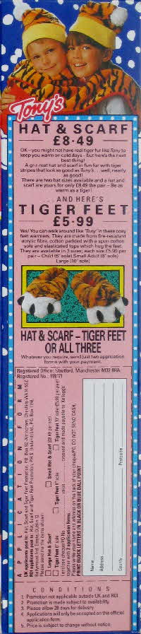 1990 Frosties Magic Tricks, Hat Scalf & Tiger Feet slippers (2)