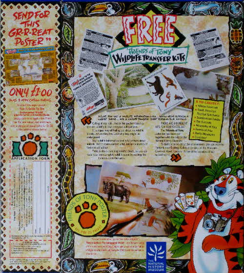 1991 Frosties Wildlife Transfer Kits & Poster