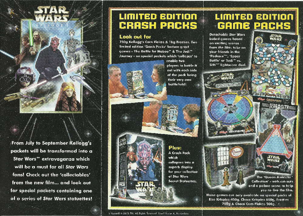 1999 Coco Pops Star Wars Phantom Menace Statuettes promo leaflet (2)