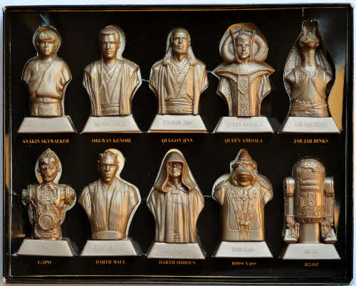 1999 Kelloggs Promotional Star Wars Phantom Menace Statuettes (2)