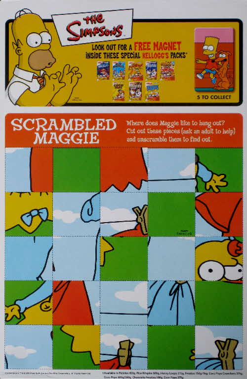 2003 Frosties Simpsons Maggie Puzzle