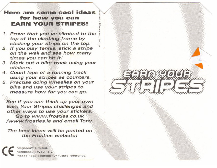 2003 Frosties Earn Your Stripes instructions