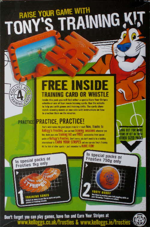 2004 Frosties Tonys Training Tips Training Cards & Whistle