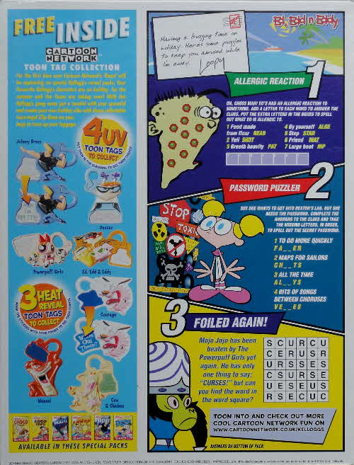 2002 Honey Loops Cartoon Network Tags
