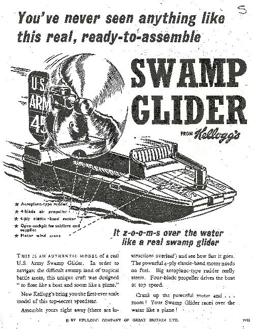 1958 Rice Krispies Swamp Glider instructions