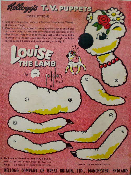 1950s Rice Krispies TV Puppets Louise the Lamb