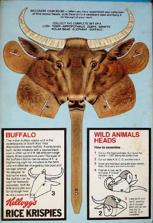 1980 Rice Krispies Animal Heads Buffalo