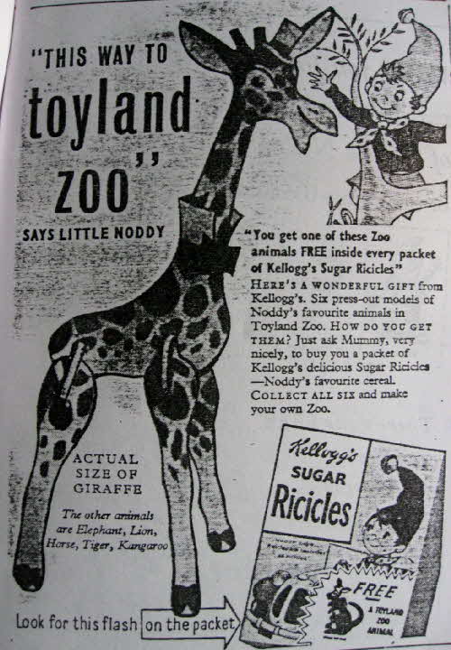 1957 Ricicles Toyland Animals Ad (betr)