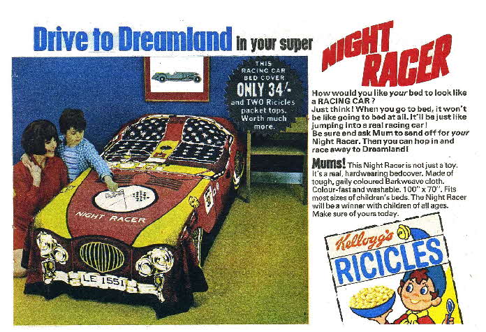 1967 Ricicles Racing Car Bedspread