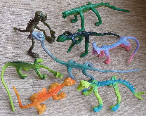 1970s Ricicles Flexible Dinosaurs (betr) set