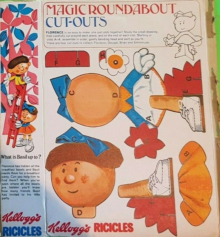 1971 Ricicles Magic Roundabout Cut Outs Florence
