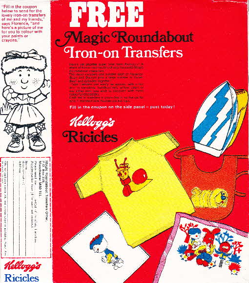 1972 Ricicles Magic Roundabout Iron on  Transfer