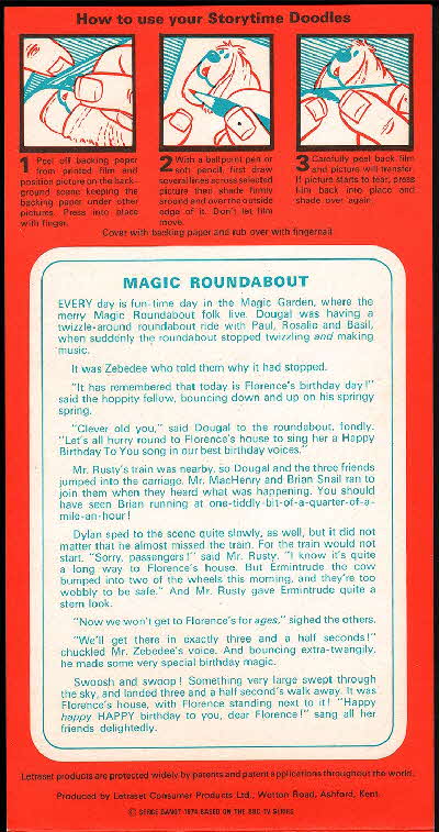 1972 Ricicles Magic Roundabout Doodles Transfers (1)1