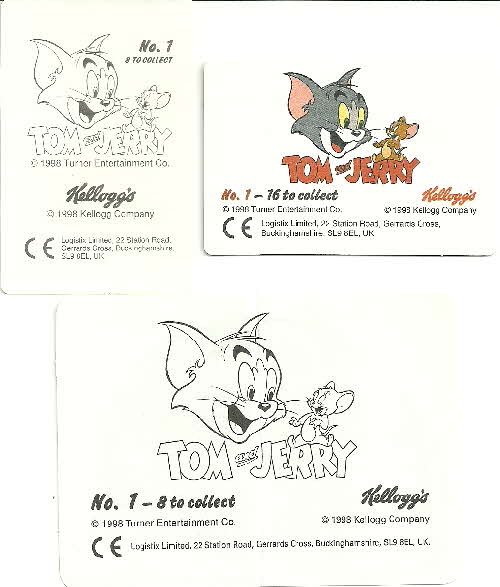 1998 Choco Krispies Tom & Jerry stickers back