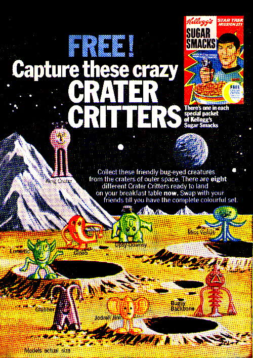 1970 Sugar Smacks Crater Critters