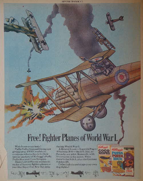 1972 Puffa Puffa Rice Fighter Planes of WW1