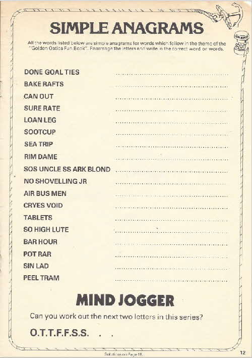 1984 Golden Oaties Fun Book 13