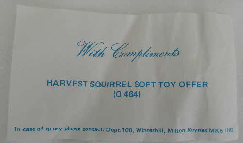 1986 Harvest Crunch Squirrel Soft Toy (2)