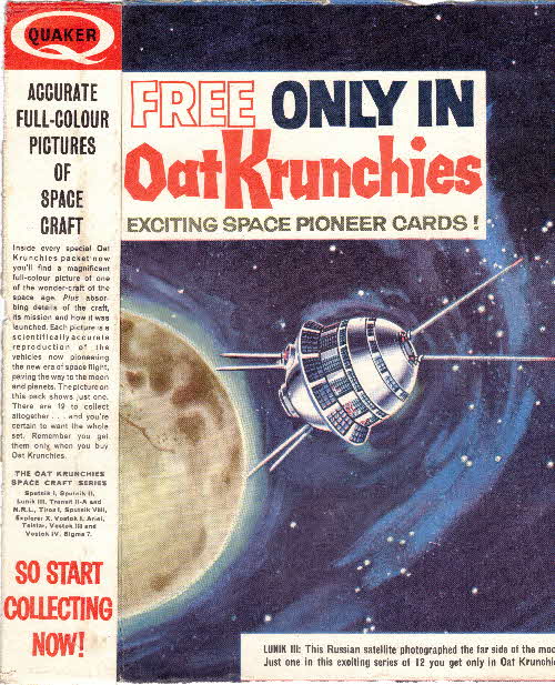 1963 Oat Krunchies Space Cards packet