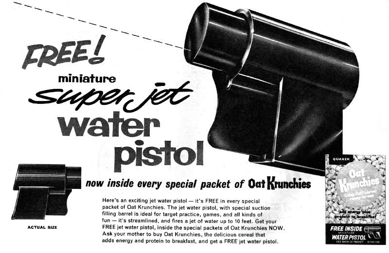 1960 Oat Krunchies Super Jet Water Pistol