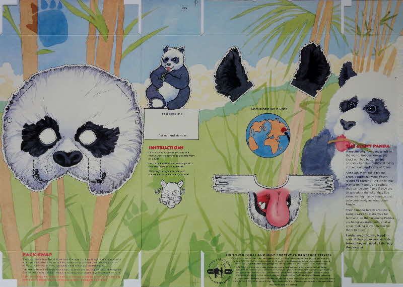 1992 Oat Krunchies Animal Masks Giant Panda