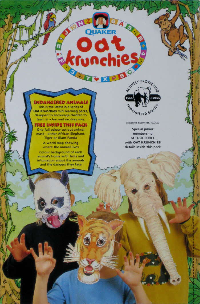 1992 Oat Krunchies Animal Masks