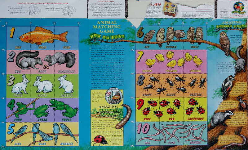 1996 Oat Krunchies Natural World Animal Matching Game