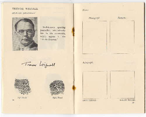 1936 Quaker Oats Finger Print & Autograph Album inside