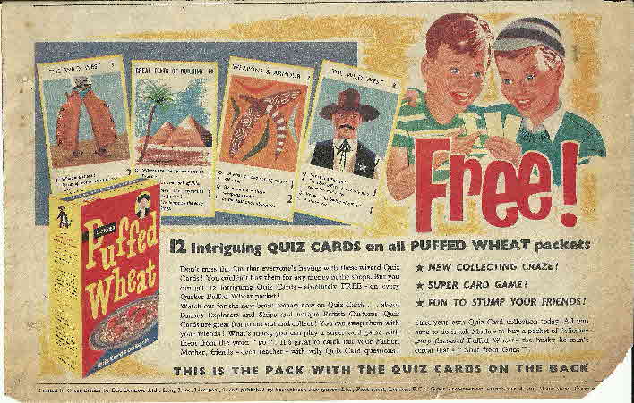 1956 Quaker Oats Puffed Wheat Quiz Cards (1)