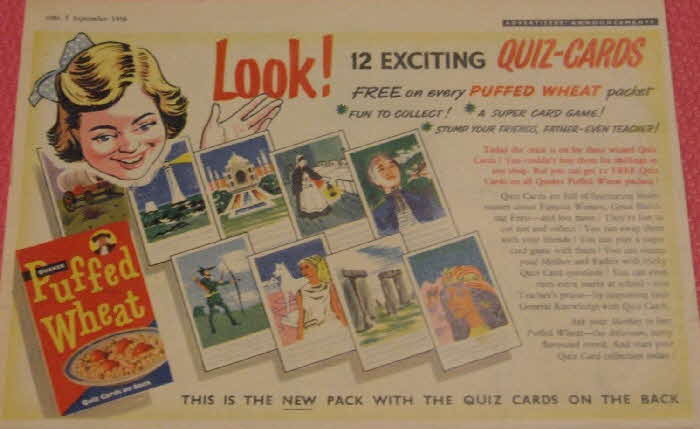 1956 Quaker Oats Quiz Cards  (betr)