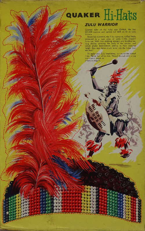 1954 Puffed Wheat High Hats Zulu Warrior