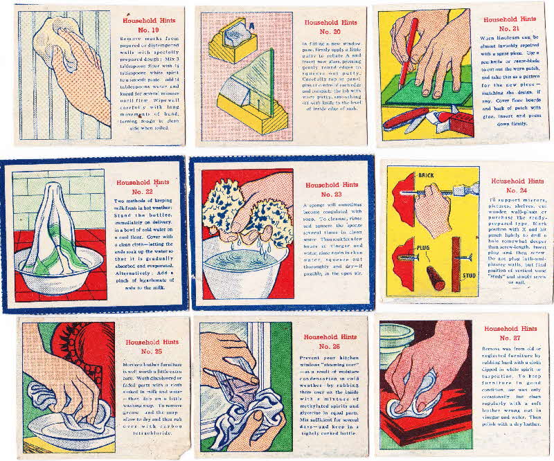 1952 Puffed Wheat Household Hints Cards 3