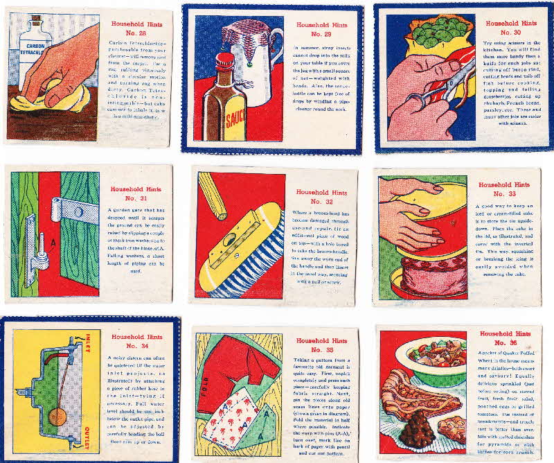 1952 Puffed Wheat Household Hints Cards 4