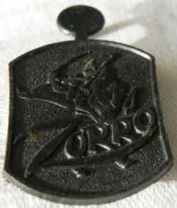 1959 Puffed Wheat Zorro Badge with tab