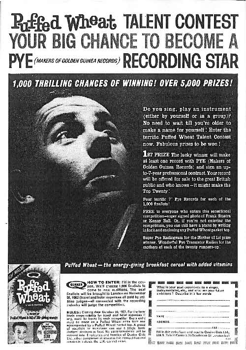 1962 Puffed Wheat Recording Star