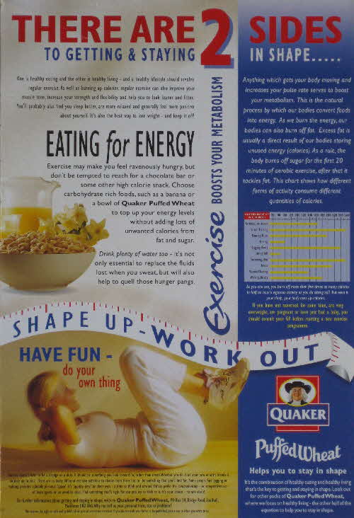 1997 Puffed Wheat 2 sides to staying in shape