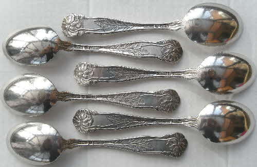 1902 Quaker Oats Cereta Quaker Oats Silver Plated Cereal Spoons. Poppy Pattern Handle.  (1)