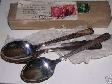 1937 Quaker Oats George vi Coronation spoons (betr)