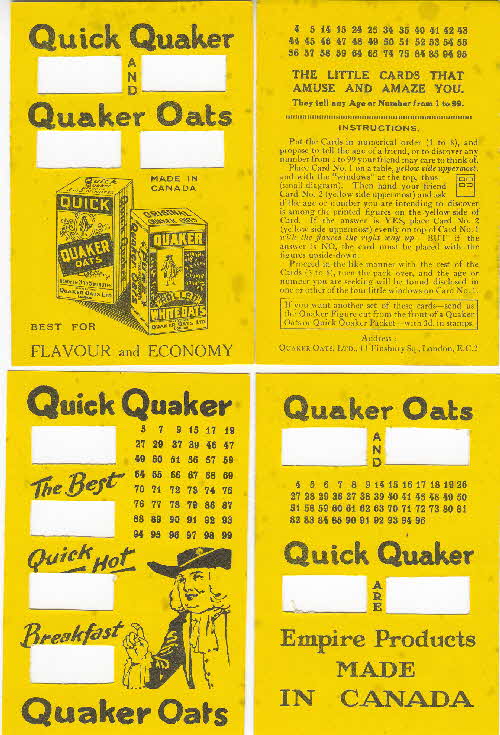 1930s Quaker Magic cards 2