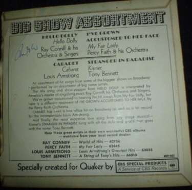 1966 Quaker Big Show Assortment LP back (betr)