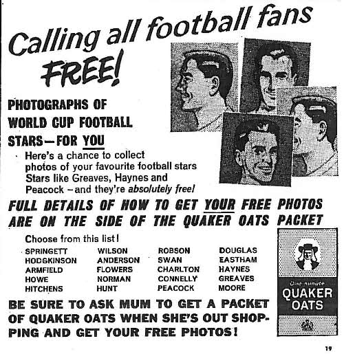 1963 Quaker Oats World Cup Stars