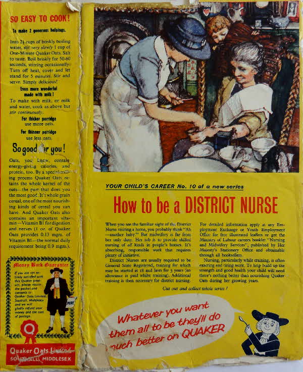 1960s Quaker Oats Your Childs Career No 10 District Nurse