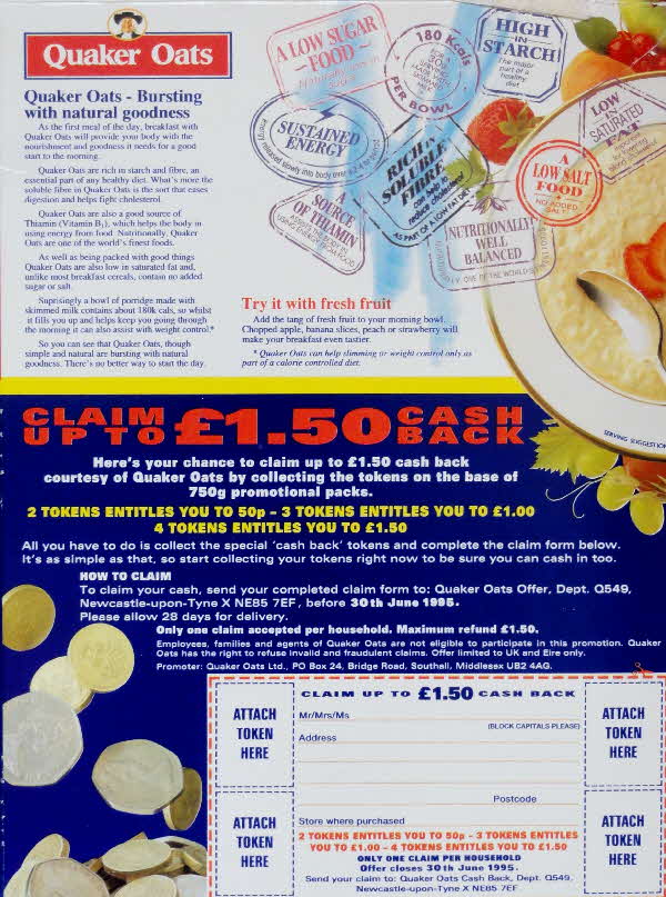 1995 Quaker Oats £.50 Cashback (2)