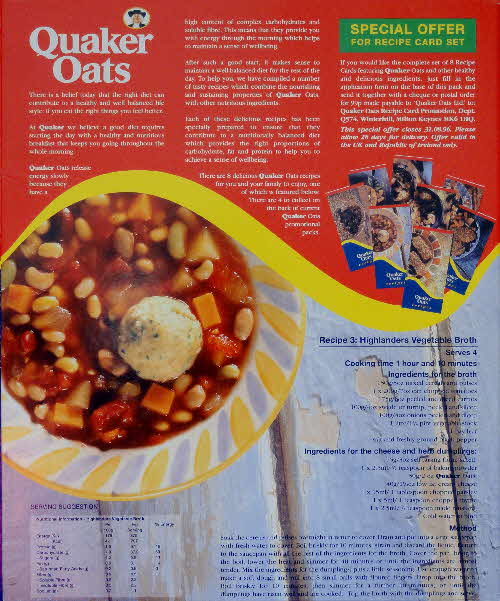 1995 Quaker Oats Recipe No 3