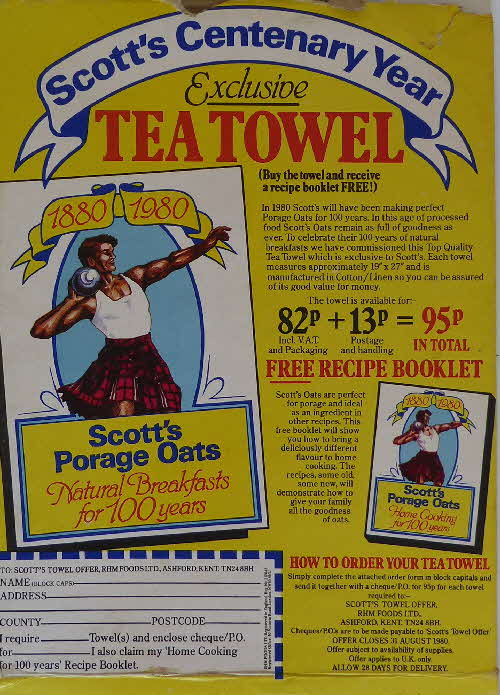 1980 Scotts Porage Oats Tea Towel & Recipe Book (2)