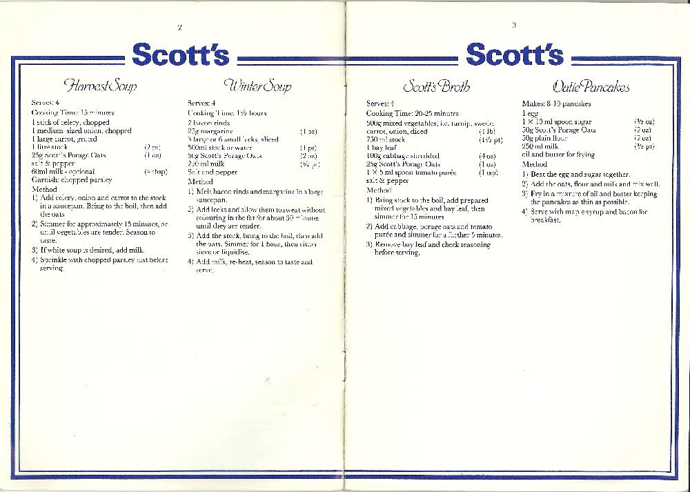 1980 Scott's Porage Oats Receipe Book 100 Years (3)