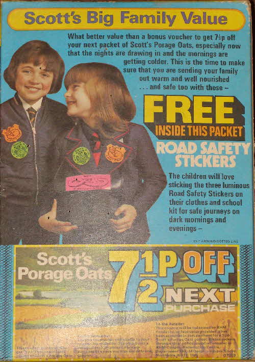 1970s Scotts Oats Safety Stickers (2)