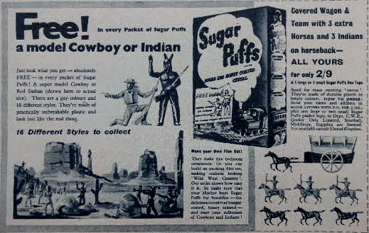 1957 Sugar Puffs Cowboy & Indian Models1