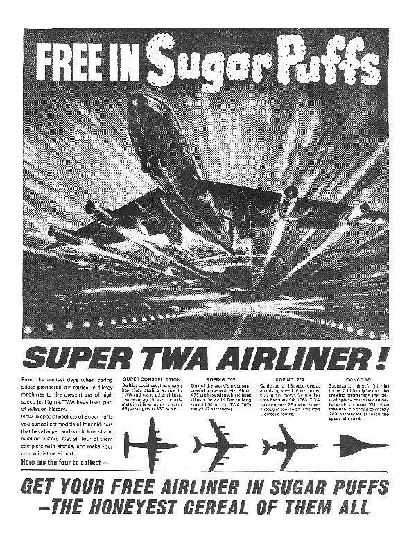 1965 Sugar Puffs TWA planes1